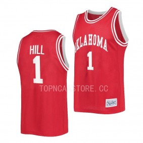 2022-23 Oklahoma Sooners Jalen Hill Crimson Classic Jersey Retro Basketball