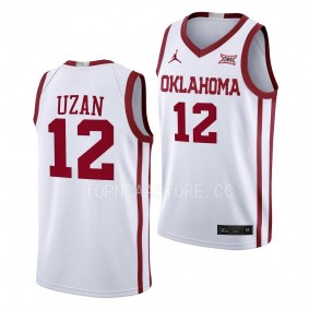 Oklahoma Sooners Milos Uzan College Basketball 2022-23 Home Jersey White