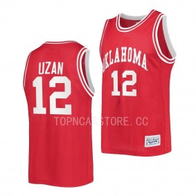 2022-23 Oklahoma Sooners Milos Uzan Crimson Classic Jersey Retro Basketball