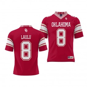 Youth Oklahoma Sooners Jonah Laulu Crimson NIL Player Football Jersey