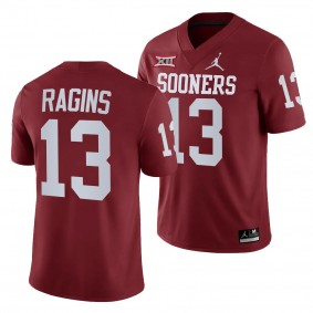 Zion Ragins Oklahoma Sooners Home Game Crimson Football Jersey